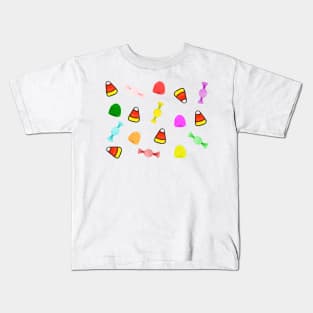 Halloween Candy Mix Pack and Pattern (Pastel Orange) Kids T-Shirt